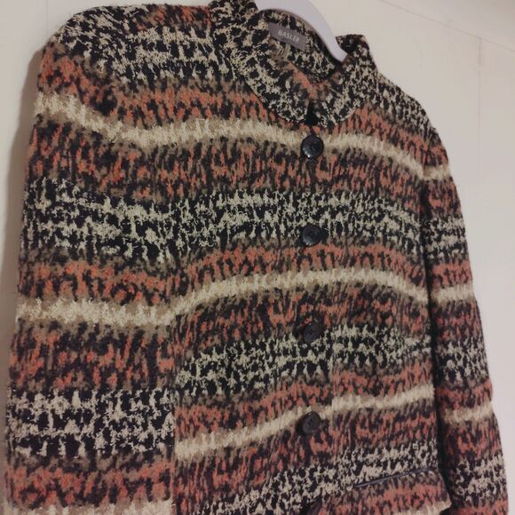 Basler Women's Polyester Mohair Collared Striped Jacket Size 36 - Picture 6 of 8